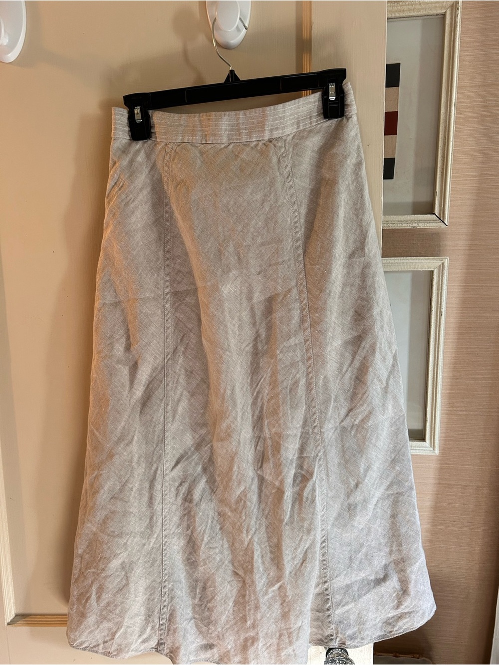 Baird McNutt for J. Crew Light Cream Midi A-Line Skirt - Picture 3 of 3